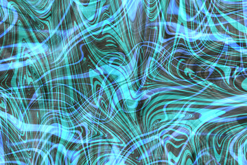 Colourful psychedelic background made of interweaving curved shapes. liquid splash as Illustration.