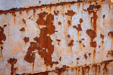 paint peeling form an old boat hull, Grytviken, South Georgia