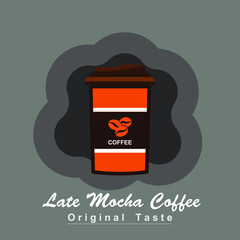 soft drink late mocha coffee illustration