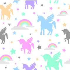 pattern 13 unicorns with rainbows and heart ornament