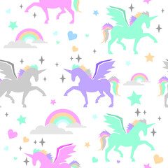 pattern 13 unicorns with rainbows and heart ornament