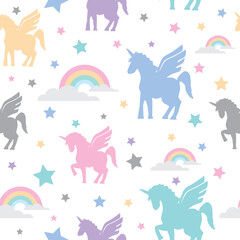 pattern 12 unicorns with rainbows and heart ornament