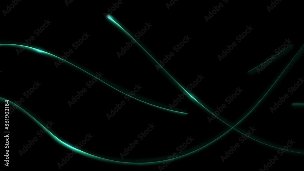 Wall mural motion light effect with curve trail, glowing shiny lines, abstract light speed motion