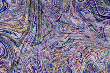 Colourful psychedelic background made of interweaving curved shapes. liquid splash as Illustration.