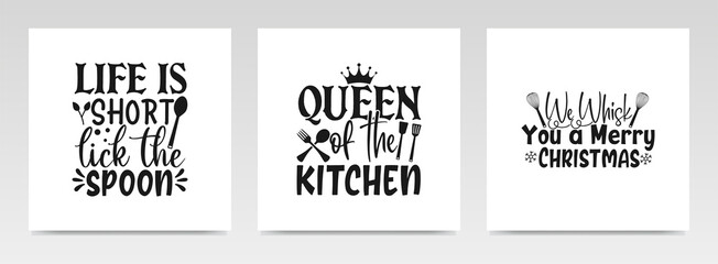 Pot holder quotes letter typography set illustration.