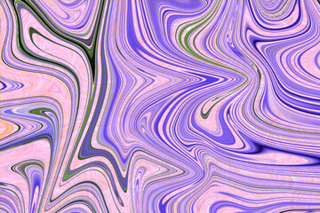 Colourful psychedelic background made of interweaving curved shapes. liquid splash as Illustration.