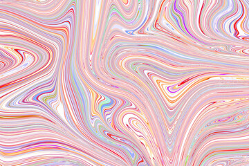 Colourful psychedelic background made of interweaving curved shapes. liquid splash as Illustration.