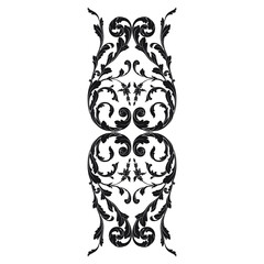 Vintage Ornament Element in baroque style with filigree and floral engrave the best situated for create frame, border, banner. It's hand drawn foliage swirl like victorian or damask design arabesque.