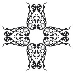 Vintage Ornament Element in baroque style with filigree and floral engrave the best situated for create frame, border, banner. It's hand drawn foliage swirl like victorian or damask design arabesque.