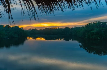Foto op Canvas A magic sunrise in the Amazon Rainforest inside Yasuni national park, Ecuador. © SL-Photography