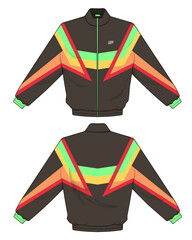 retro vintage windbreaker hoodie jacket template © Ronillo