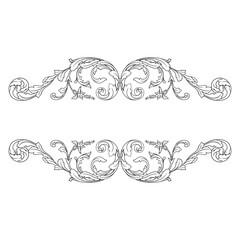 Vintage Ornament Element in baroque style with filigree and floral engrave the best situated for create frame, border, banner. It's hand drawn foliage swirl like victorian or damask design arabesque.