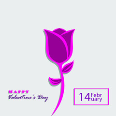 The Valentine's day wallpaper . Valentine with pink purple white background concept. Flat lay, top view