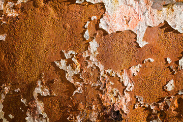 paint peeling form an old boat hull, Grytviken, South Georgia