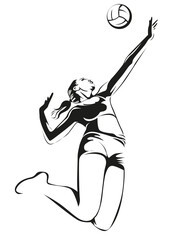 Woman Volleyball player, vector illustration
