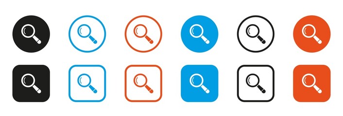search icon collection, magnifier icon