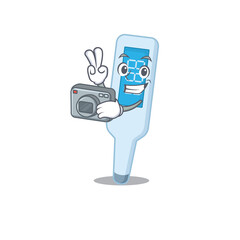 a proficient photographer digital thermometer cartoon design concept working with camera