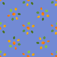 Vector seamless pattern with autumn leaves