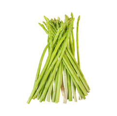 Fresh green asparagus isolated on white background with clipping path