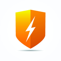 shield with electricity icon vector illustration