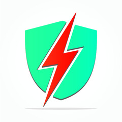 shield with electricity icon vector illustration