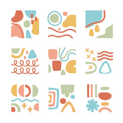 bundle of contemporary arts works set icons