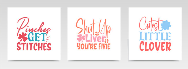 St patrick's day quotes letter typography set illustration.