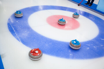 The game of Curling on the ice