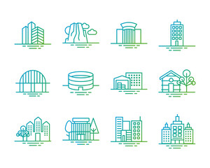 bundle of city set icons