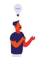 man with great idea and entrepreneurship