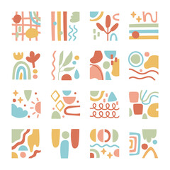 bundle of contemporary arts works set icons