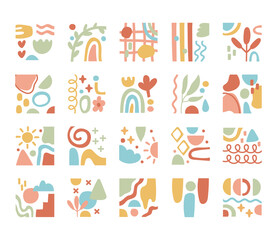 bundle of contemporary arts works set icons