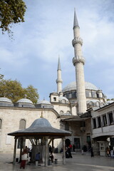 Fototapeta na wymiar The Sultan Eyup mosque is the main Muslim Shrine in Turkey and the fourth in the world. Istanbul