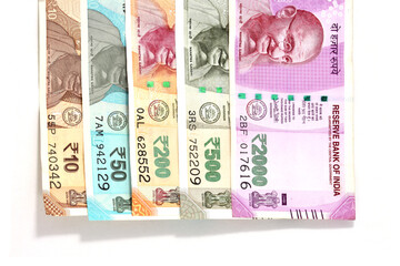 New Indian currency of 2000,500,200,50 and 10 rupee notes