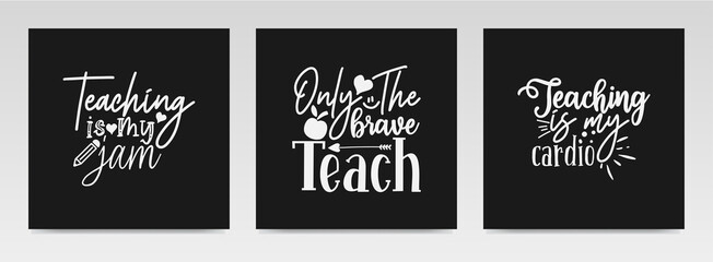 Fototapeta na wymiar Teacher quotes letter typography set illustration.