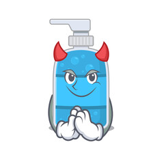 Hand wash gel clothed as devil cartoon character design concept