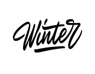 Winter. word and lettering. Winter concept, logo template and sign. Vector illustration for print and web. EPS10.