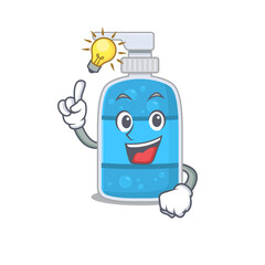 Mascot character of smart hand wash gel has an idea gesture