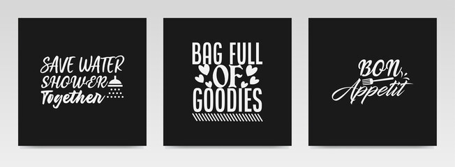 Tote bag and sign making quotes letter typography set illustration.