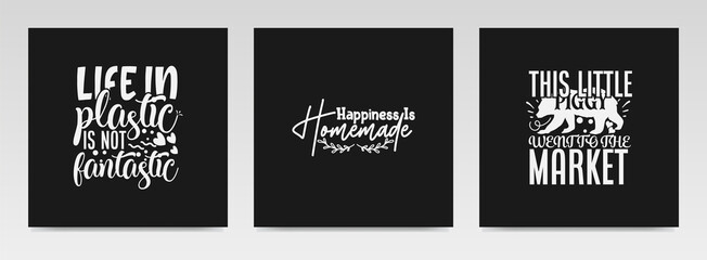 Tote bag and sign making quotes letter typography set illustration.