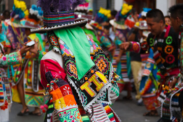 Fototapeta premium Colorful Typical Peruvian and Latin American dance