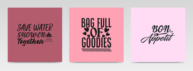 Tote bag and sign making quotes letter typography set illustration.