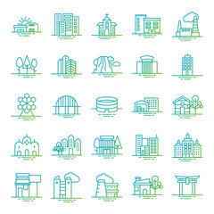 bundle of city set icons