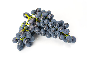 Fresh bunch of red wine on a white background