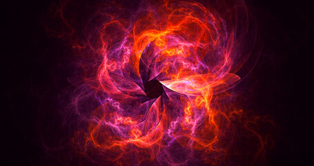Fototapeta premium 3D rendering abstract red fractal light background