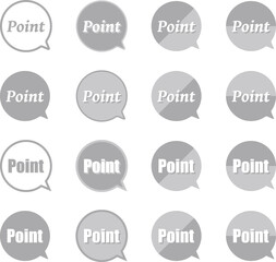 アピールや注目を促すポイントアイコン銀色セット