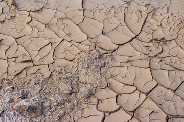 Cracked bottom of a dry reservoir
