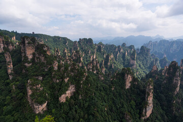 Fototapeta na wymiar Green nature background, beautiful China Zhangjiajie National Forest Park.