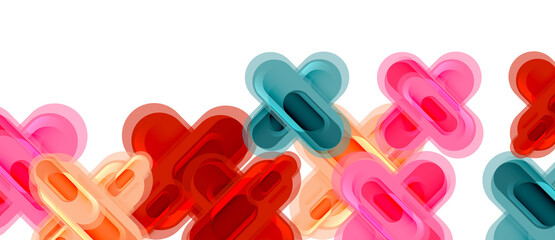 Modern vector glass cross shape abstract technology background for cover, placard, poster, banner or flyer