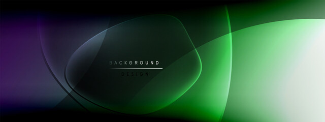 Vector abstract background - liquid bubble shapes on fluid gradient with shadows and light effects. Shiny design template for text